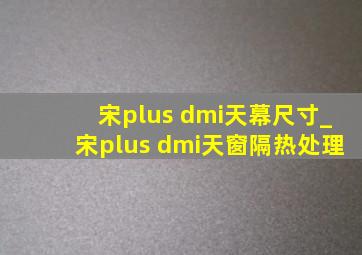 宋plus dmi天幕尺寸_宋plus dmi天窗隔热处理